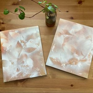 New Original Signed Artwork Set of 2 Paintings on Canvas